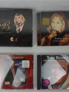 Barbra Streisand, Neil Diamond & Tony Bennett CD Lot - Black/Brown/Red Covers